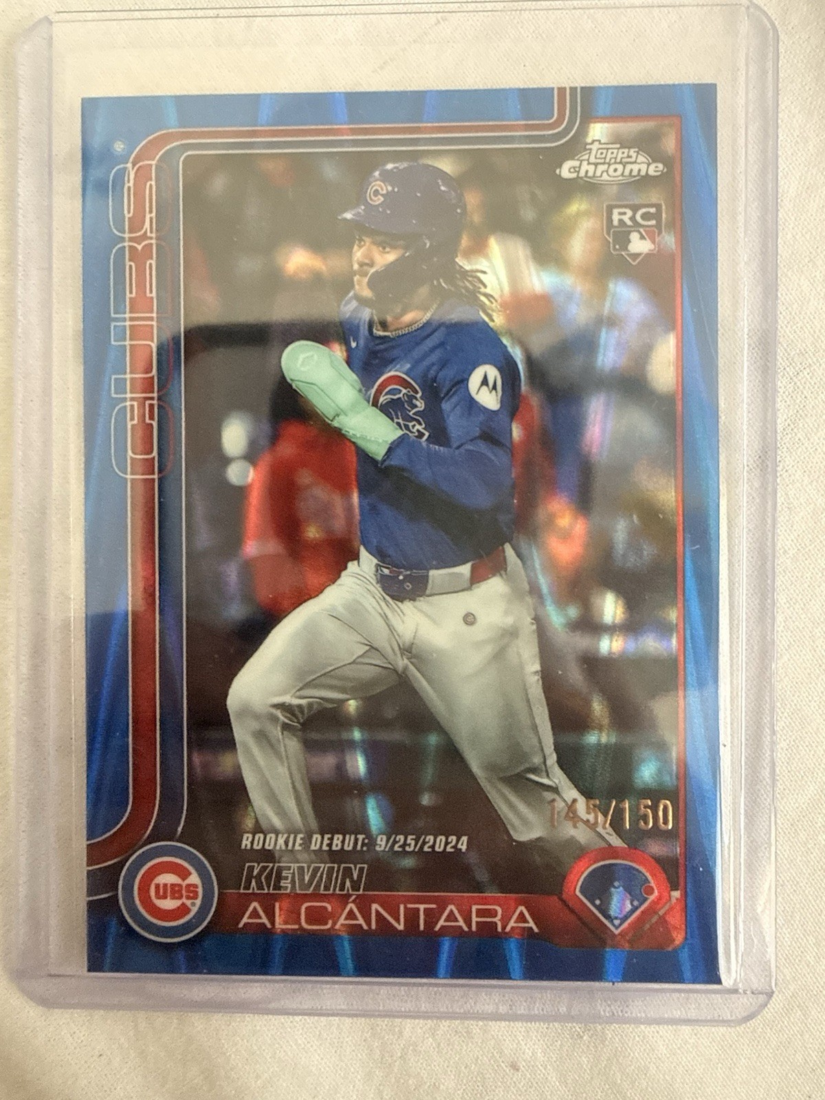 2025 Topps Chrome - Kevin Alcantara #173 Blue RayWave Refractor /150 (RC)