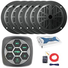 Metra Boat and Bluetooth Controller, 6x 4'' Speakers, 6-Channel Amplifier, Kit