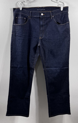 Mott & Bow Dark Wash Straight Leg Jeans Men s 40 x 32 Logo Designer Comfort