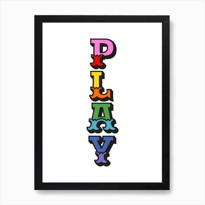 Spielwort Kunst Regenbogen Farben Kunst P gerahmt Wandbild Poster Leinwanddruck Bild