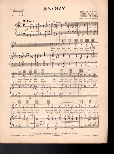Angry Sheet Music 1925 The Variety Boys A.D. Brown - Picture 2 of 2