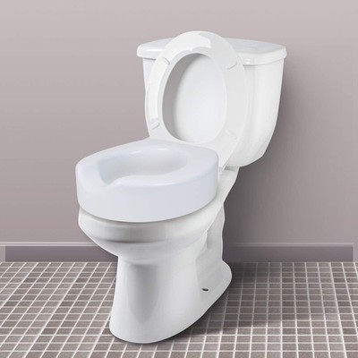 Carex Toilet Seat Riser With Quick-Lock 4'' Raised Height 300lbs Capacity