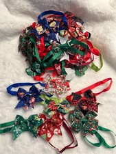 50 pc dog cat Christmas Adjustable Neckties bowties New Bulk Collar S M Pets