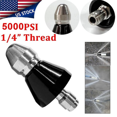 #ad Sewer Cleaning Tool 5000PSI High Pressure Nozzle 1 4quot; Quick Connect Pipe Cleaner $10.09