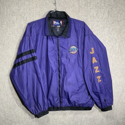 NBA UTAH JAZZ 90s MEN S PRO PLAYER MENS WINDBREAKER JACKET SPELL OUT LARGE