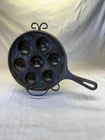 Vintage Griswold No. 32 Cast Iron Aebleskiver Pan 962 Erie PA Danish Cake 7 Cup