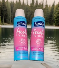 2 Suave Fresh Vibes Berry Bliss Deodorant Body Spray, 4 oz 113g 