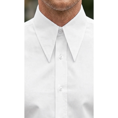dagger collar dress shirt Black Satin Oversize Dagger Collar Shirt Phix
