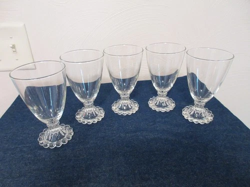 Vintage Anchor Hocking Berwick Boopie Clear Water Goblets Set Of 5