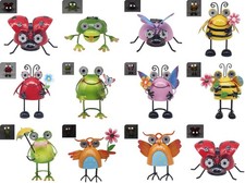 ** Bright Eyes Solar Garden Ornaments - Frog - Bee - Owl - Ladybird - 2 Sizes **