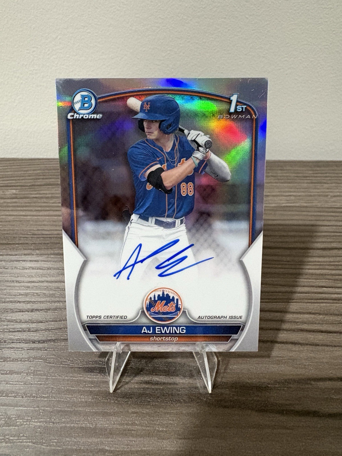 2023 Bowman Chrome AJ Ewing 1st Auto Refractor /499 #CDA-AE Mets
