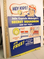 CAPTAIN MIDNIGHT 1955-1956 Ovaltine decoder member kit premium display sign #B