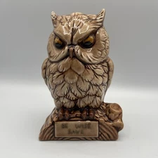 Vintage 1960’s Ceramic Owl Coin Bank w/ Plug "Be Wise Save"