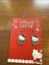 NWT Hello Kitty Christmas Winter Santa Suit Drop Dangle Adorable Earring Set