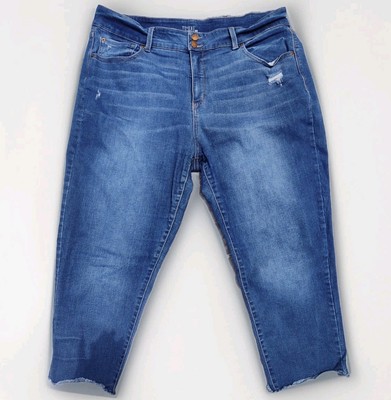  Time & Tru Womens Mid Rise Curvy Skinny Ankle Jeans Dark Wash Size 20W Stretch