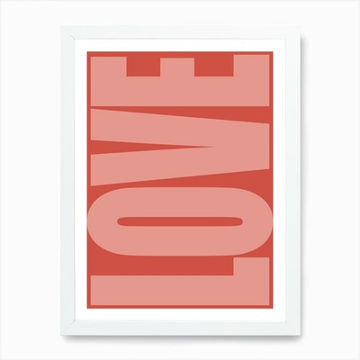 Love - Pink & Red Art Print Framed Wall Art Poster Canvas Print Picture