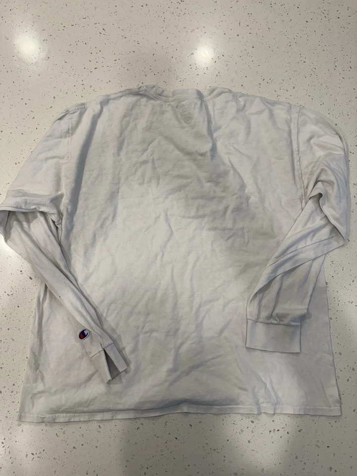 Champion Authentic Boston University Men's White Cotton T-Shirt Long Sleeve XL  - Image 4 of 4