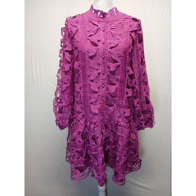 Ciebon Wylla Humbird lace & organza drop Waist dress hot pink size small