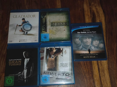 5x Blu-ray: Gladiator, Memento, Sieben, Grand Turino, Soldat James Ryan