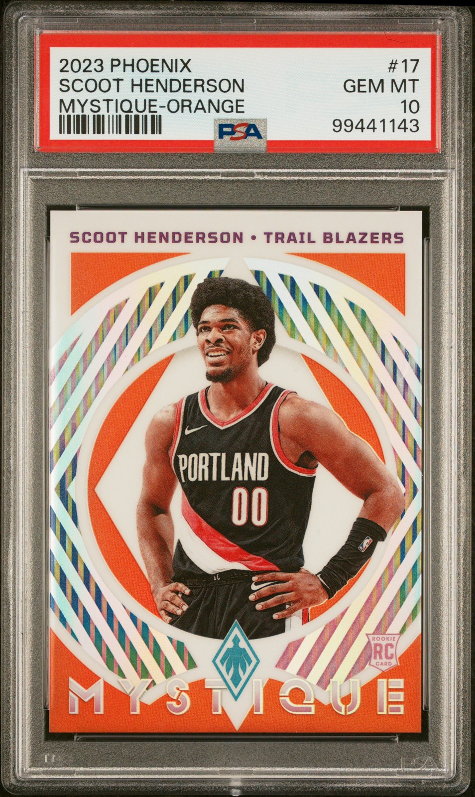 2023 PANINI PHOENIX MYSTIQUE ORANGE #17 SCOOT HENDERSON 18/49 PSA 10