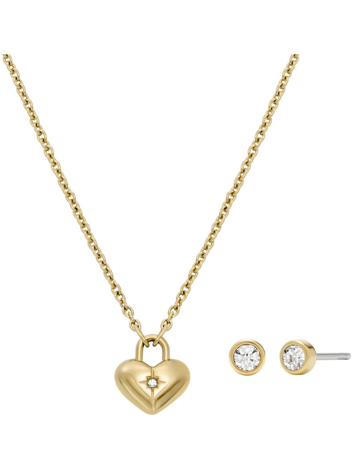 Fossil JF04881SET Damen Collier Herz Edelstahl weiß 46