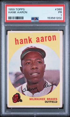 1959 Topps 380 Hank Aaron PSA 1 153561202