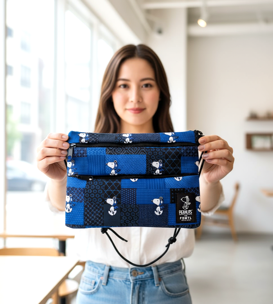 PEANUTS X FDMTL Snoopy Crossbody Bag Flying Ace 7-11 Blue