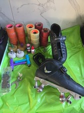 Mota Savage boots, pilot falcon plates size 7/41 roller derby skates bundle