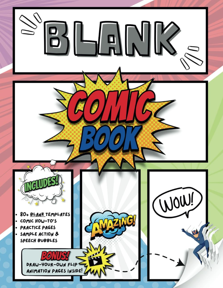 Blank Comic Book: Create Your Own Comic Stories and Flipbook Animation ...