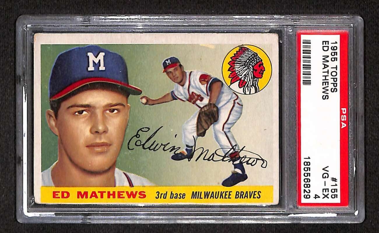 1955 Topps #155 Eddie Mathews HOF  PSA 4 VGEX C104274