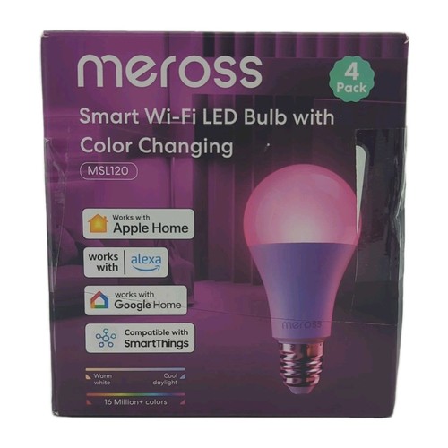 4X Smart RGBWW WiFi LED Bulbs 4-Pack Apple Compatible 60W Equivalent 900 Lumens