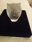 Vintage Crystal Frosted Owl Fenton Glass Figurine 3 Inch Tall