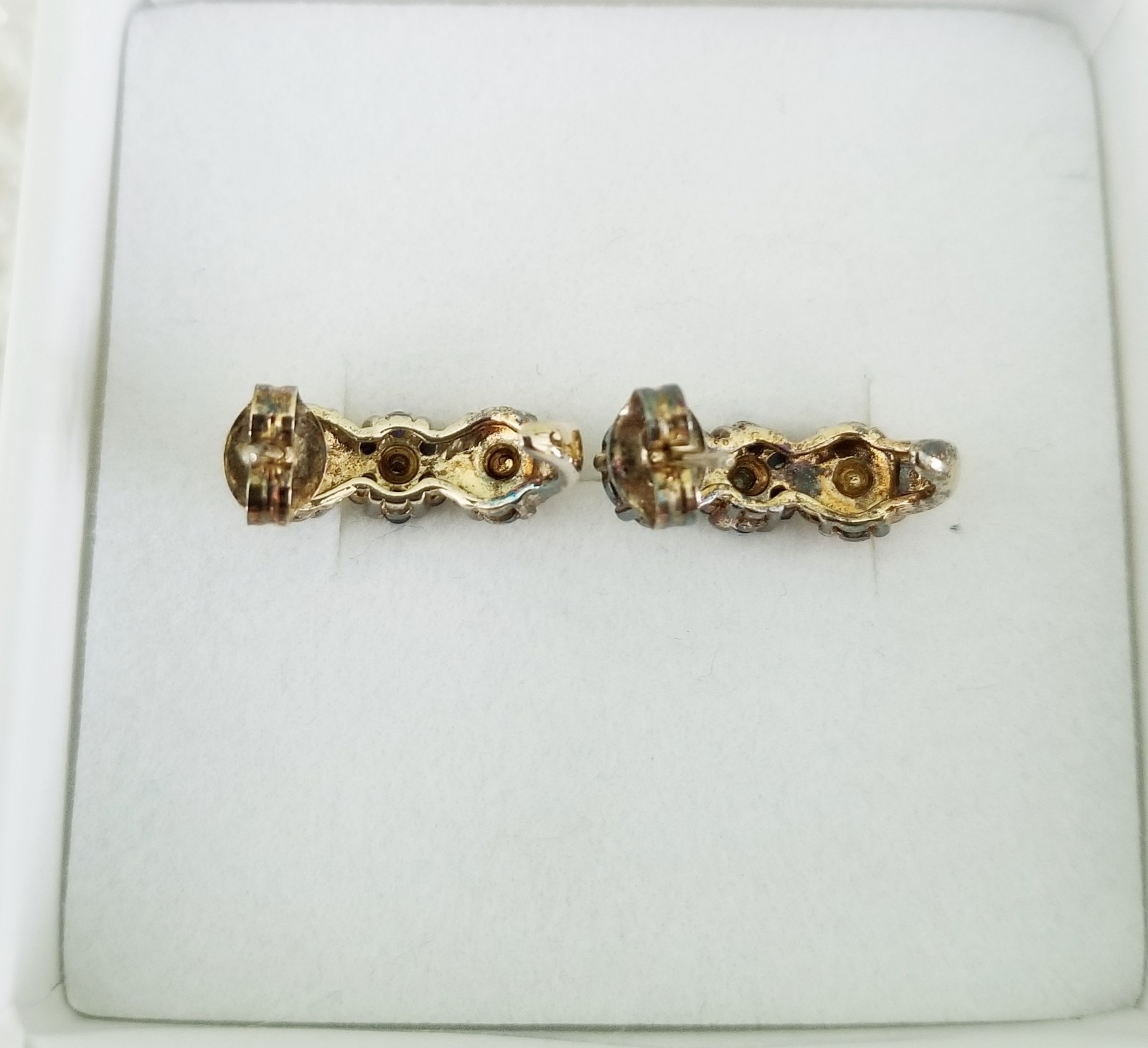 Earrings With  Ruby, Sapphire And Simulated Emara… - image 3