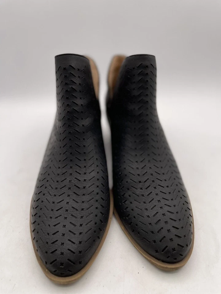 LifeStride Payton Ankle Boot Women's Sz 9.5 Black Leather Almond Toe Block Heel - Image 2 of 4