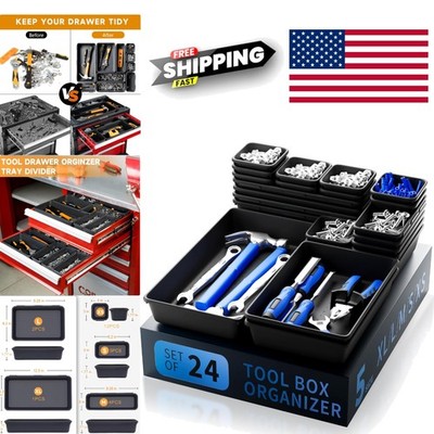 Versatile Tool Storage Organizer with 24 Plastic Compartments for DIY Projects