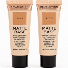 Makeup Revolution Matte Base Pore Blurring Full Coverage Foundation, F10.5 NEW
