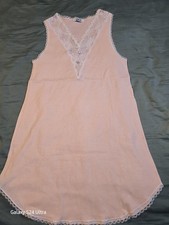 Women's Pink Lace Trim Vintage Nightie By Deena Size Sm