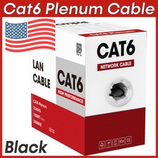 Plenum Cat6 Ethernet Cable 1000 Feet CMP 23AWG Solid UTP 350MHz 10 Gbps Network