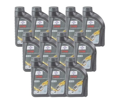 Fuchs 12 Liter Titan Supersyn Longlife 5W-40 Full Synthetic Engine Oil 12 x 1L
