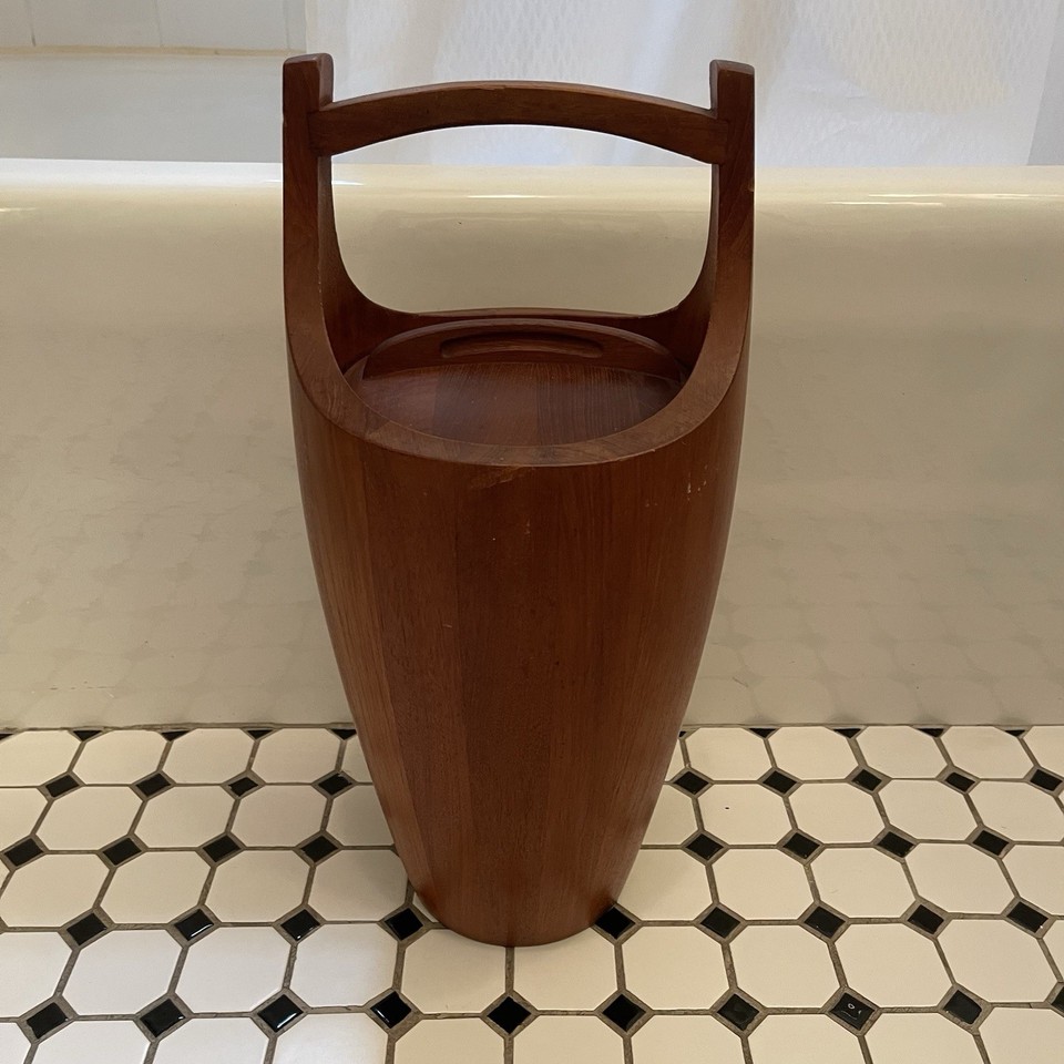 At 19" this monumental Dansk Congo teak ice bucket is a statement centerpiece — a museum-grade MCM collectible at a reasonable price.