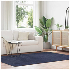 Shaggy Rug Navy 160x230 cm High Pile 100% Polyester Rectangular Non-Slip Plushy