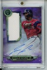 2019 Topps Triple Threads Ronald Acuña Jr. Amethyst Jumbo Relic Auto 14/75