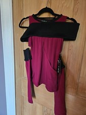 Goth cyber Plastik Wrap red top with detached sleeves UK size 8/10