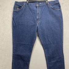 Diamond Cut Gusset Jeans Mens 54x34 Blue Denim Straight Leg USA Made Quality