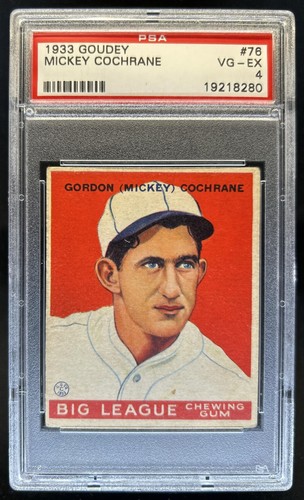 1933 Goudey R319 Gordon "Mickey" Cochrane Rookie RC #76 PSA 4