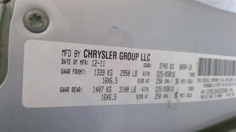 Used Front Right Seat Belt Front fits: 2012 Chrysler Town & country bucket seat Foto 4 de 4