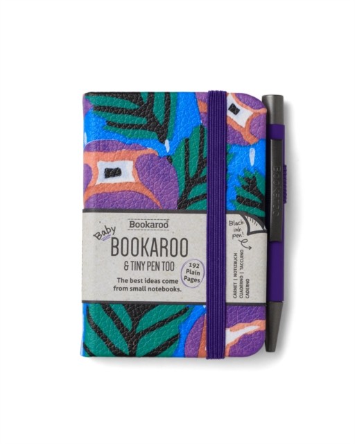 Bookaroo - A7 Baby Notebook & Pen - Purple & Turq - Floral - Image 2