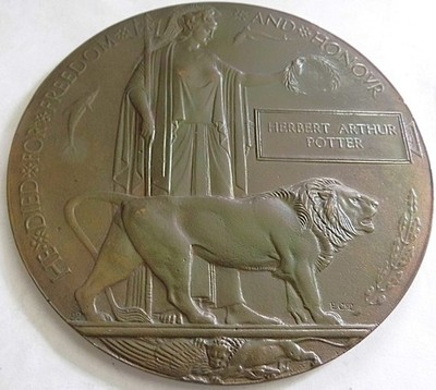 EINZIGARTIGES STERBEBILD MIT NAME HERBERT ARTHUR POTTER 4. KRRC VON WESTGATE AM MEER