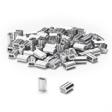 Yessources 100PCS Cable Ferrule Aluminum Crimping Loop Sleeves 1/16" 1/8" Cable