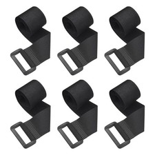 6pcs Reusable Cinch Straps 1.2"x19.7" Hook and Loop Cable Securing Straps, Black